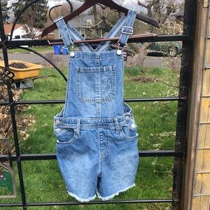 Cat & Jack denim overall shorts size 10 Girls